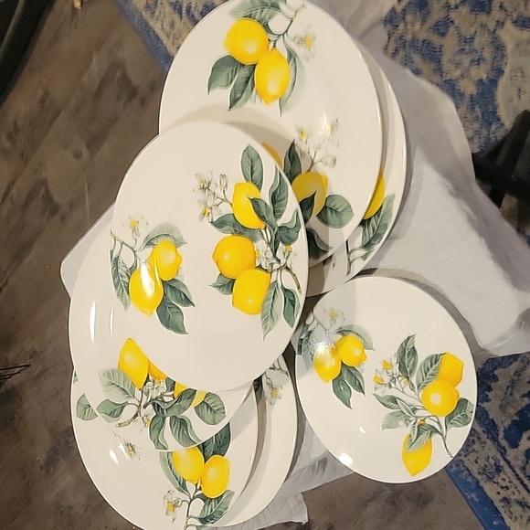 Royal Norfolk Dining Lemon Dinner Plates Set Of 6 New W Free Bread Plate Nwot Poshmark